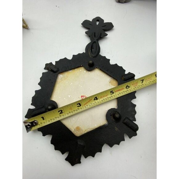 Vtg Cast Iron & Ceramic Trivet Lego Japan‎ 1970s Peach Fruit On White - Picture 8 of 10